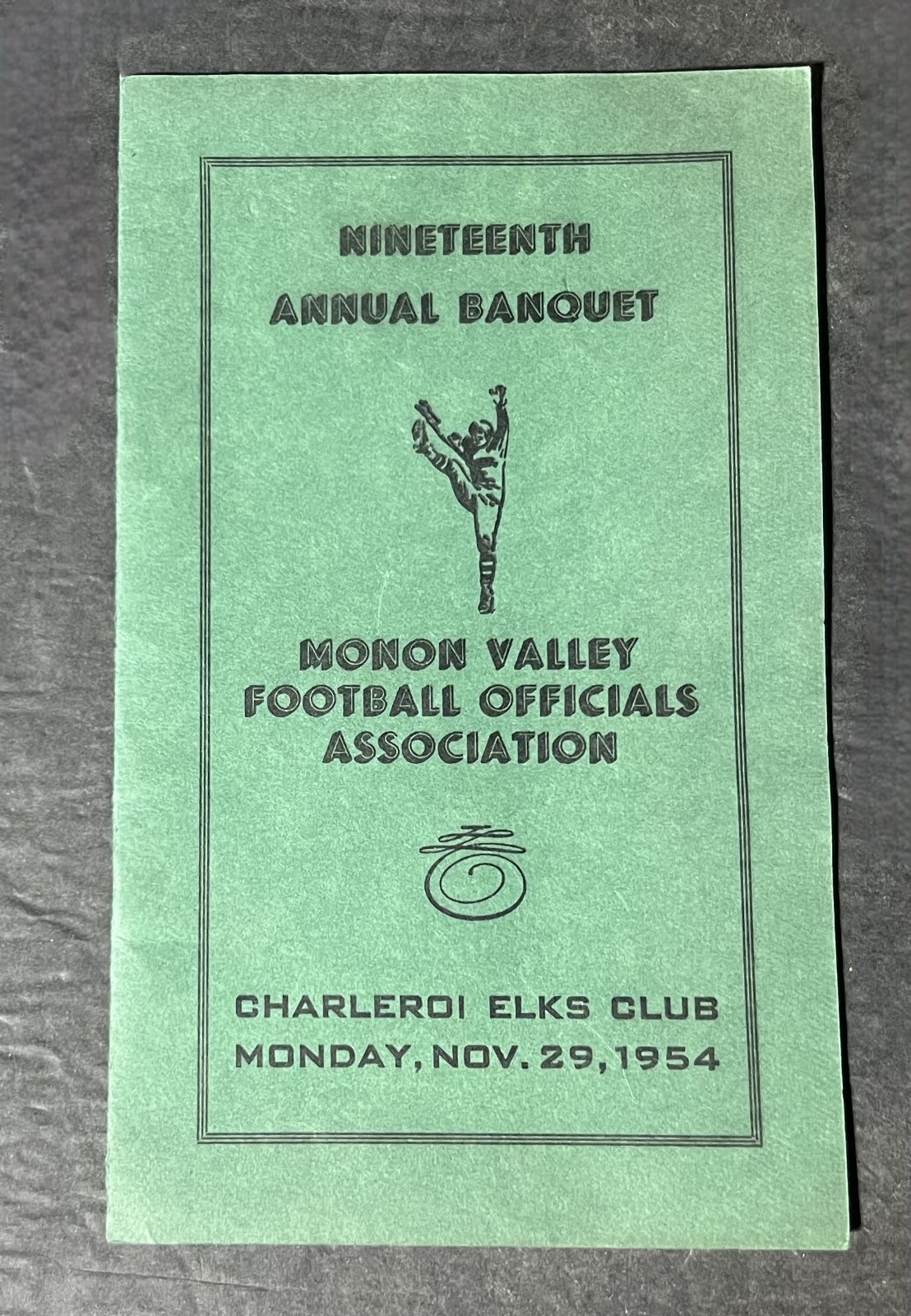 Monon Valley Football Officials Assoc. Banquet Program Charleroi Elks Club 1954