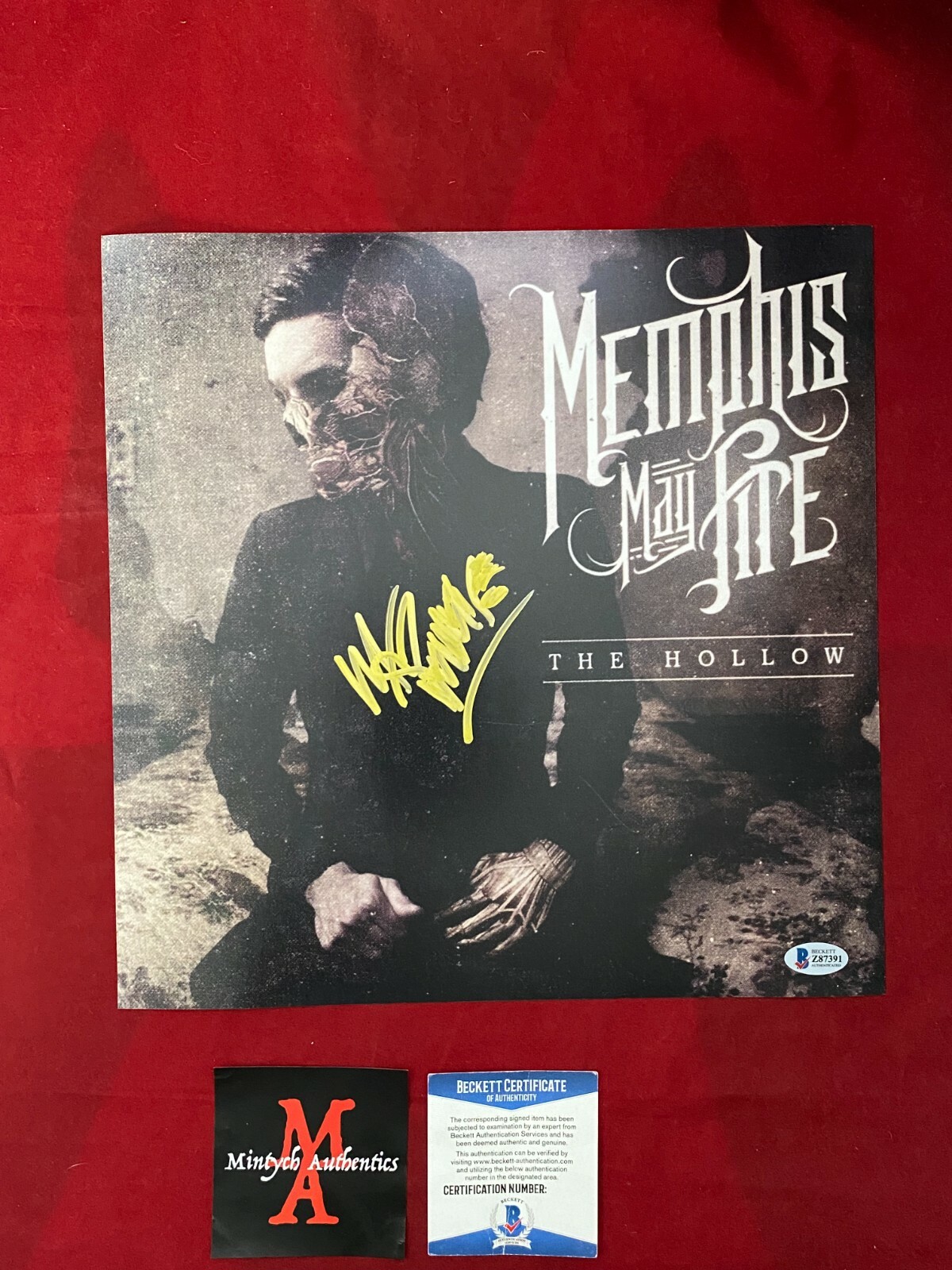 MATTY MULLINS SIGNED 12x12 PHOTO MEMPHIS MAY FIRE BECKETT THE HOLLOW 