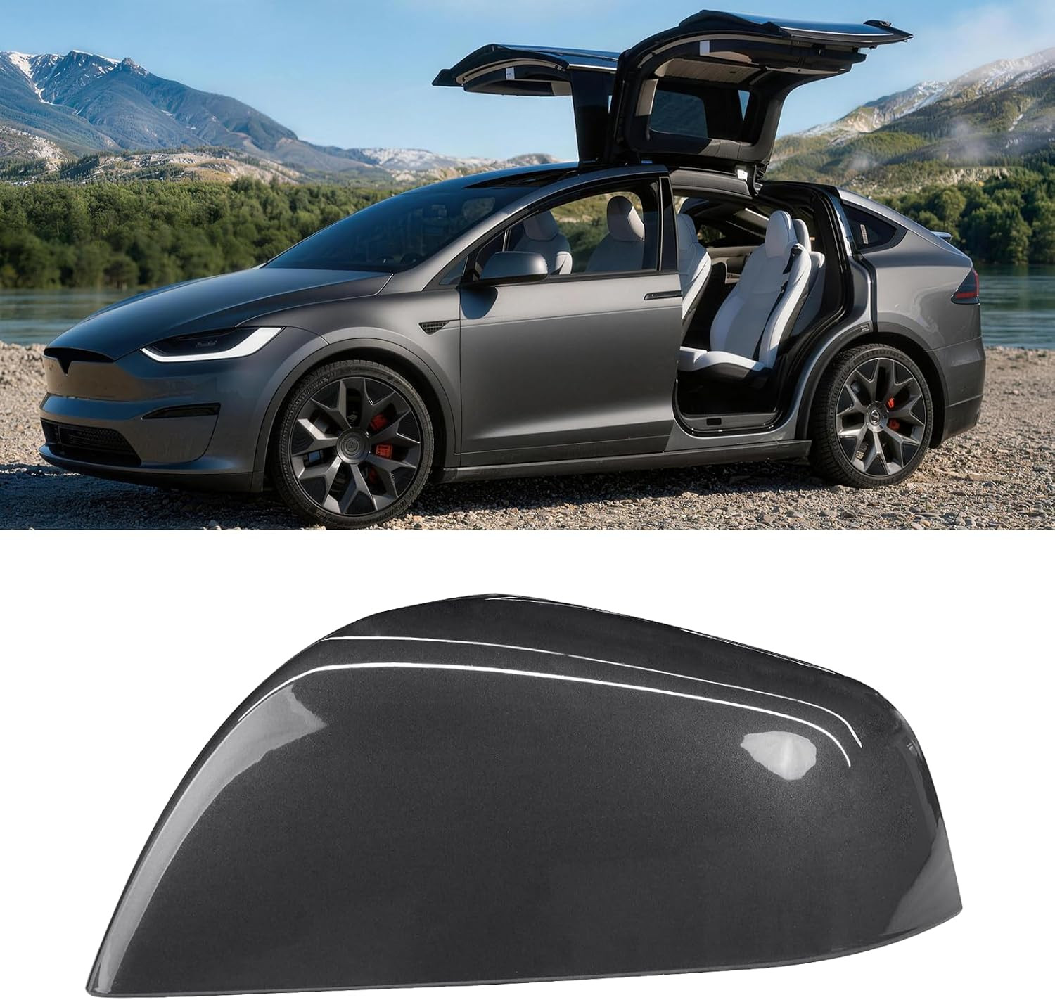 Compatible with Tesla Model X Mirror Cover Replacement 2016-2025