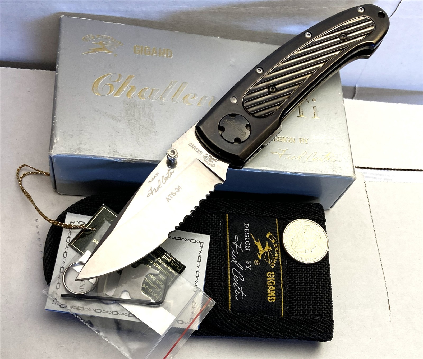 Gigand RARE Fred Carter Drop Pt ATS34 Steel 7.7/4.5/3.2\