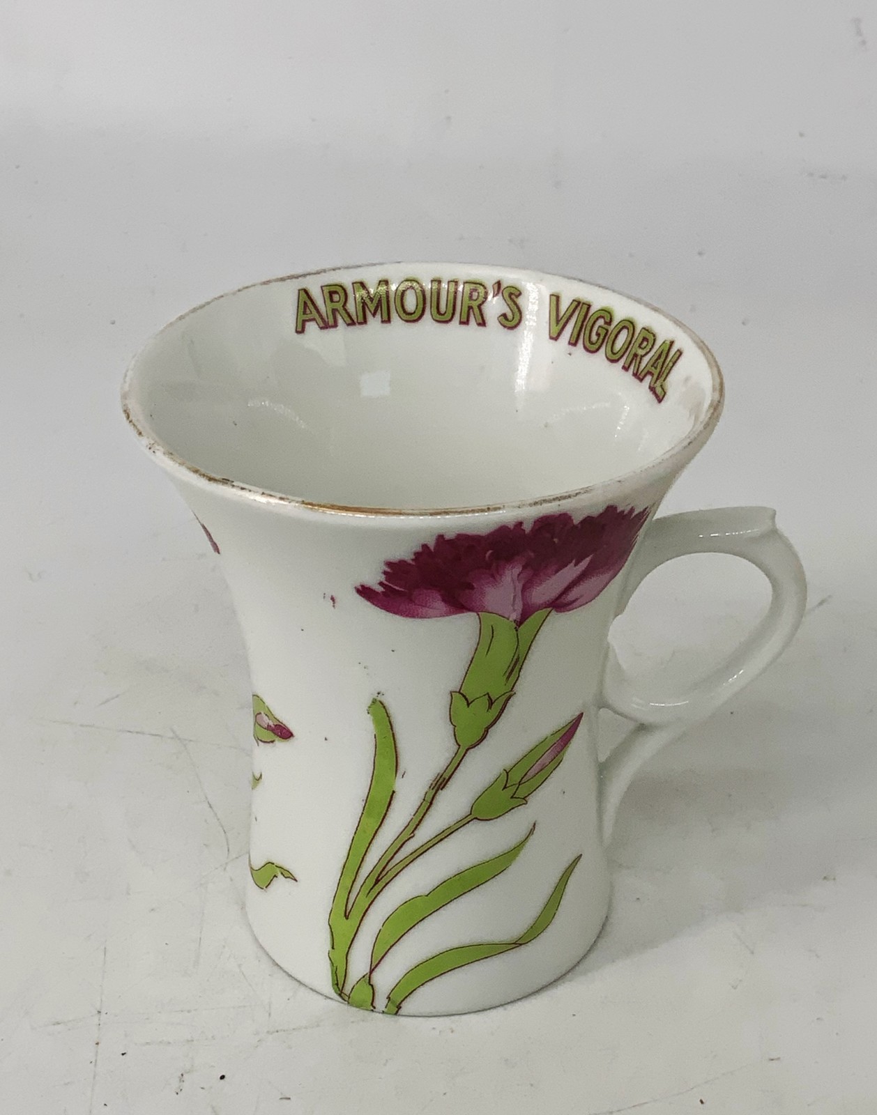 Antique vintage Armour’s Vigoral advertising porcelain teacup