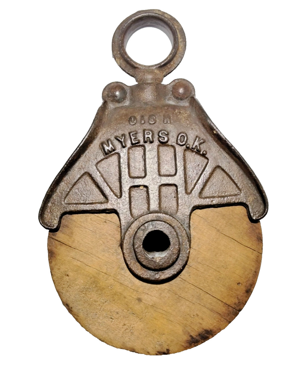 Antique Myers OK Barn Pulley 10\