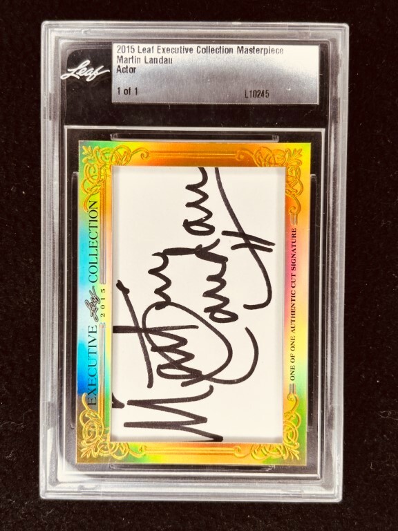 Martin Landau 2015 Leaf Cut Signature 1/1 signed slab JSA Mission Impossible
