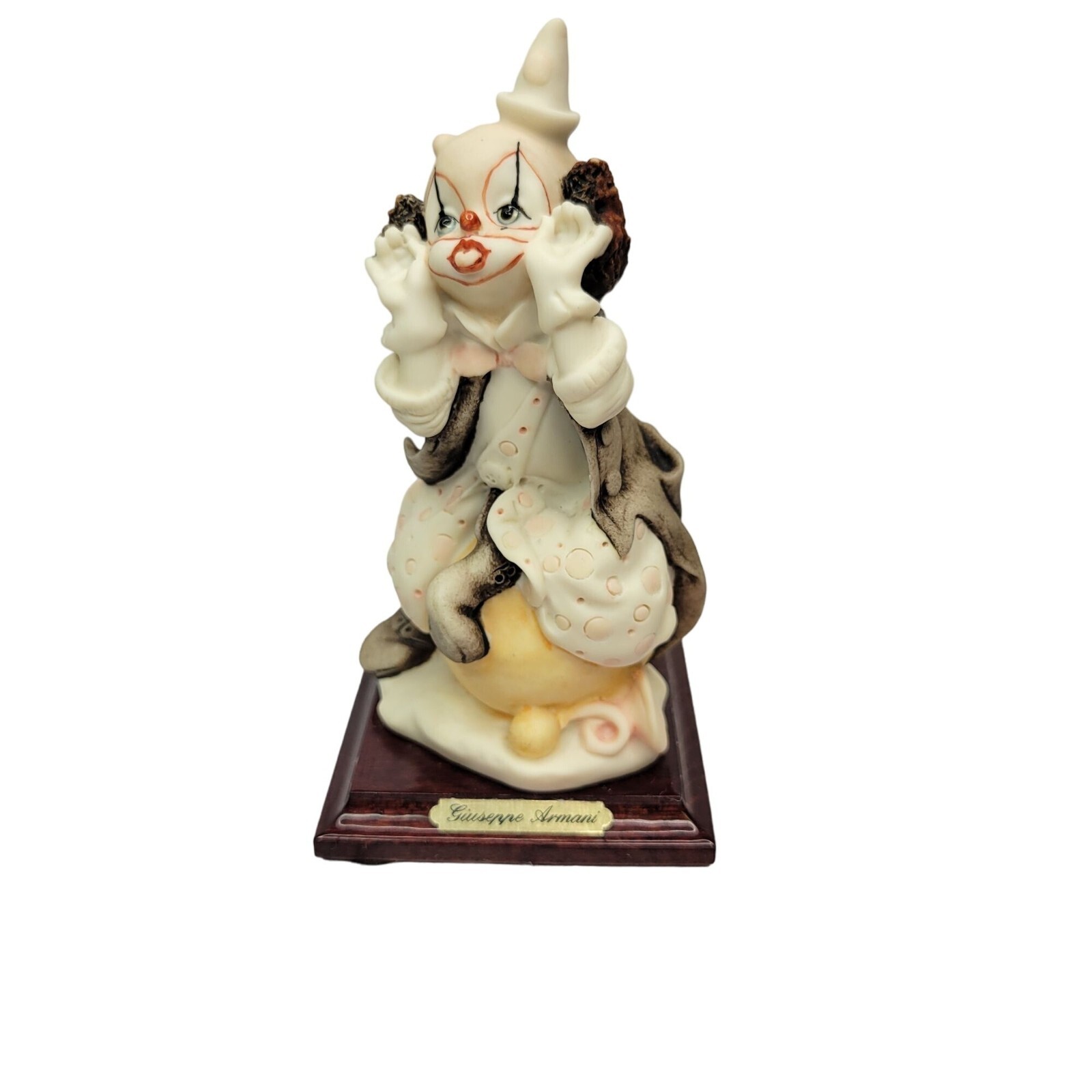 Vintage Giuseppe Armani Florence Clown On Balloon 80s Figurine w Base Italy 1987