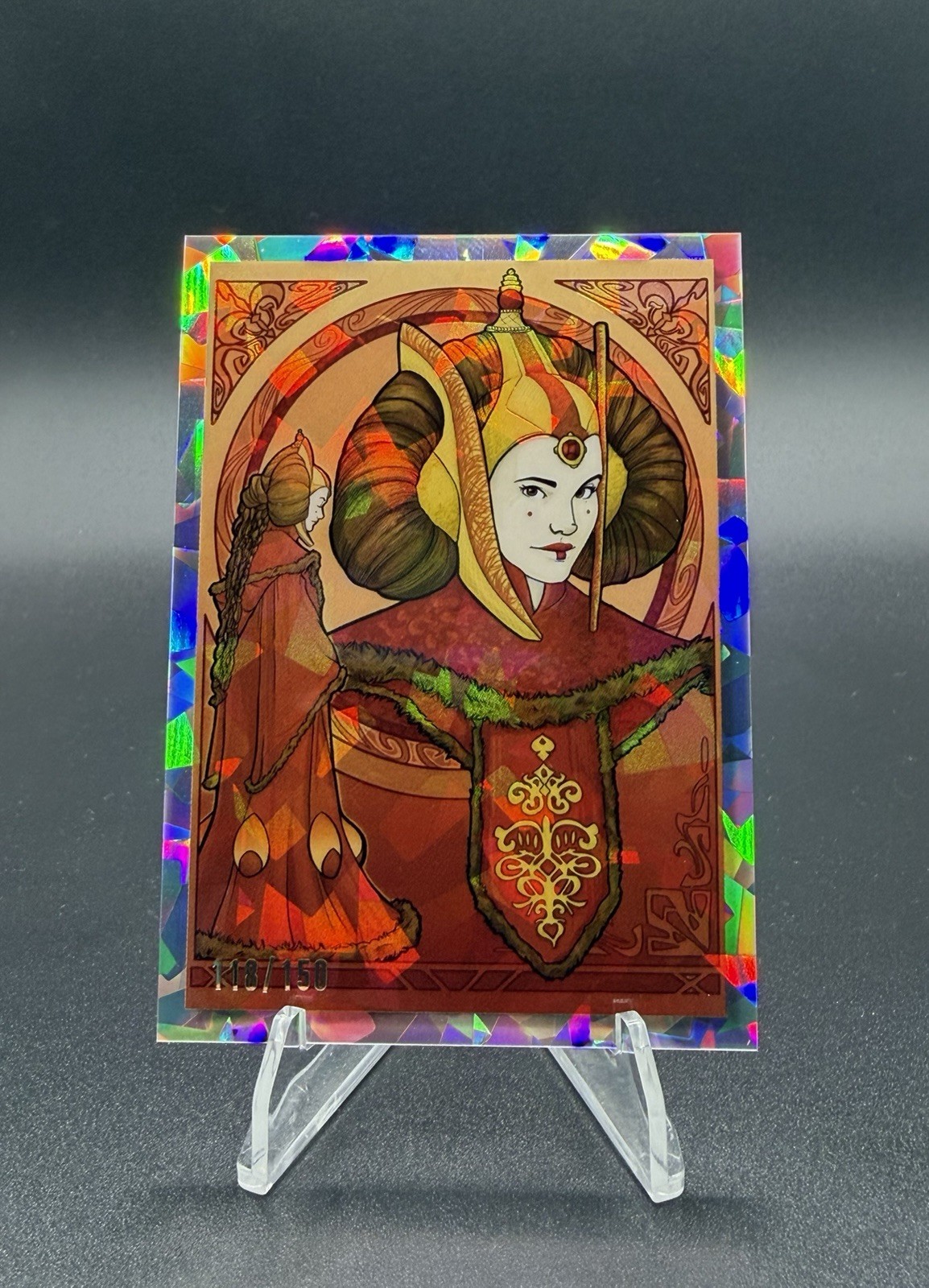 2023 Topps Chrome Star Wars Galaxy Queen Amidala Atomic Refractor /150 #WSW-8 2023 Topps Chrome Star Wars Galaxy Queen Amidala Atomic Refractor /150 #WSW-8