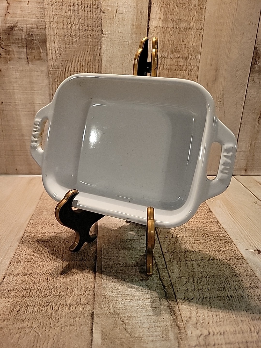 Staub White Ceramic Rectangular Baking Dish Stoneware Casserole Mini Baker 