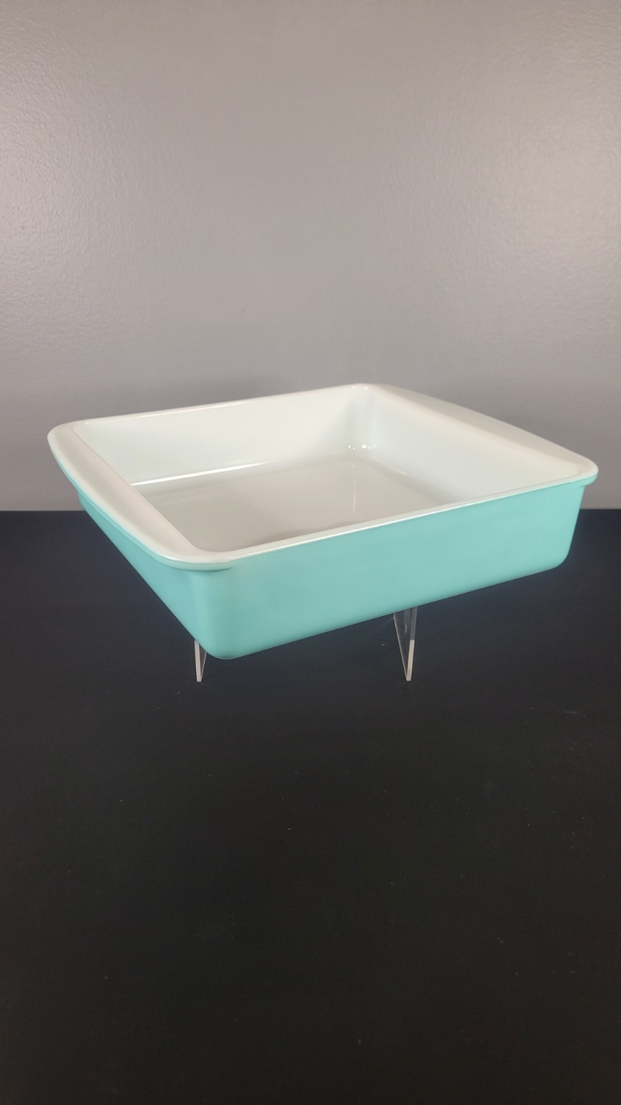 Vintage Pyrex Turquoise Blue Square 8