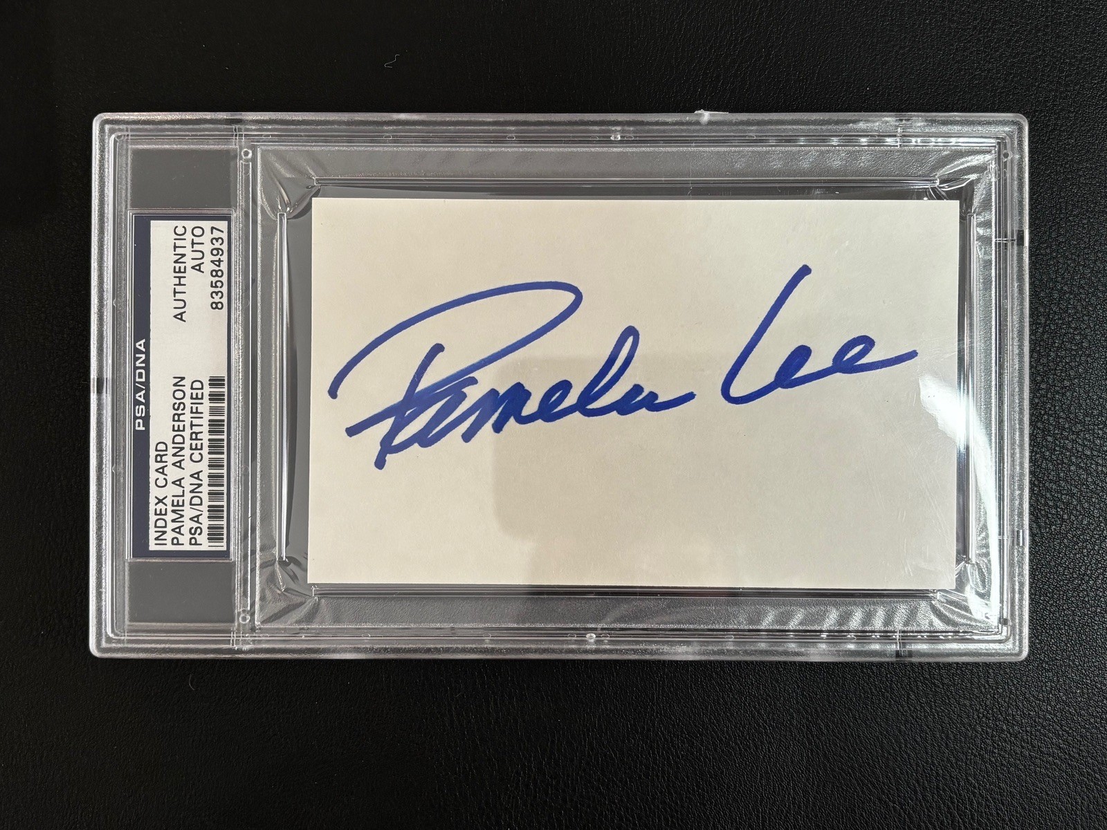 Pamela Lee Signed Index Card VINTAGE Autograph Actress Model PSA/DNA