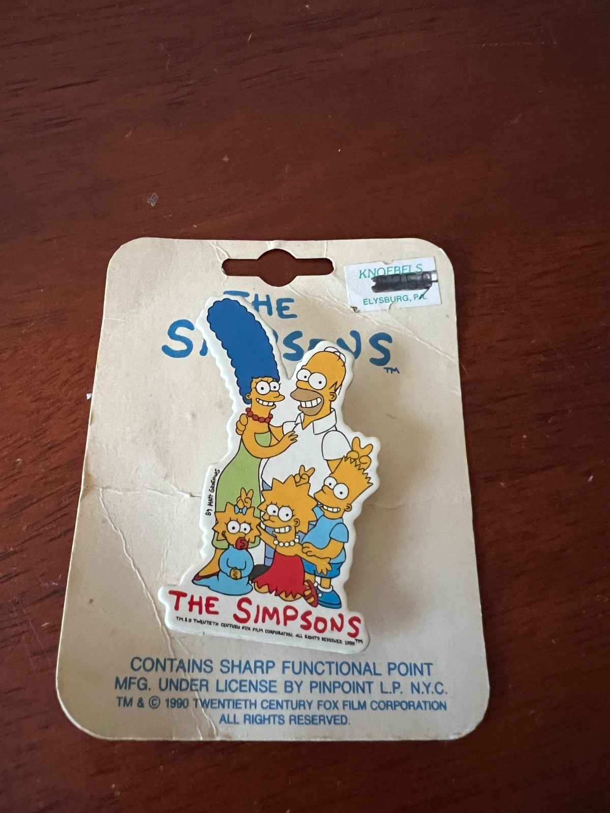 NEW Vintage 1989/1990 The Simpsons Family Pin BART,MARGE,LISA+HOMER NOS