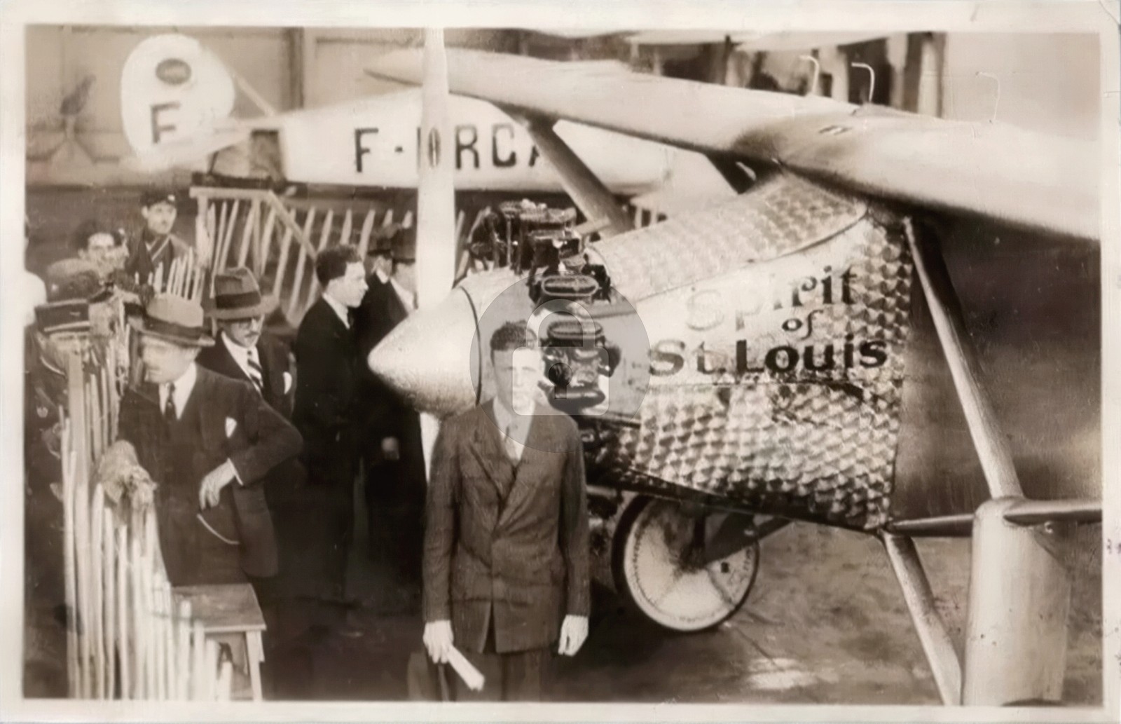 Charles Lindbergh & Spirit of St. Louis Aviation 1928 RPPC Photo Postcard COPY