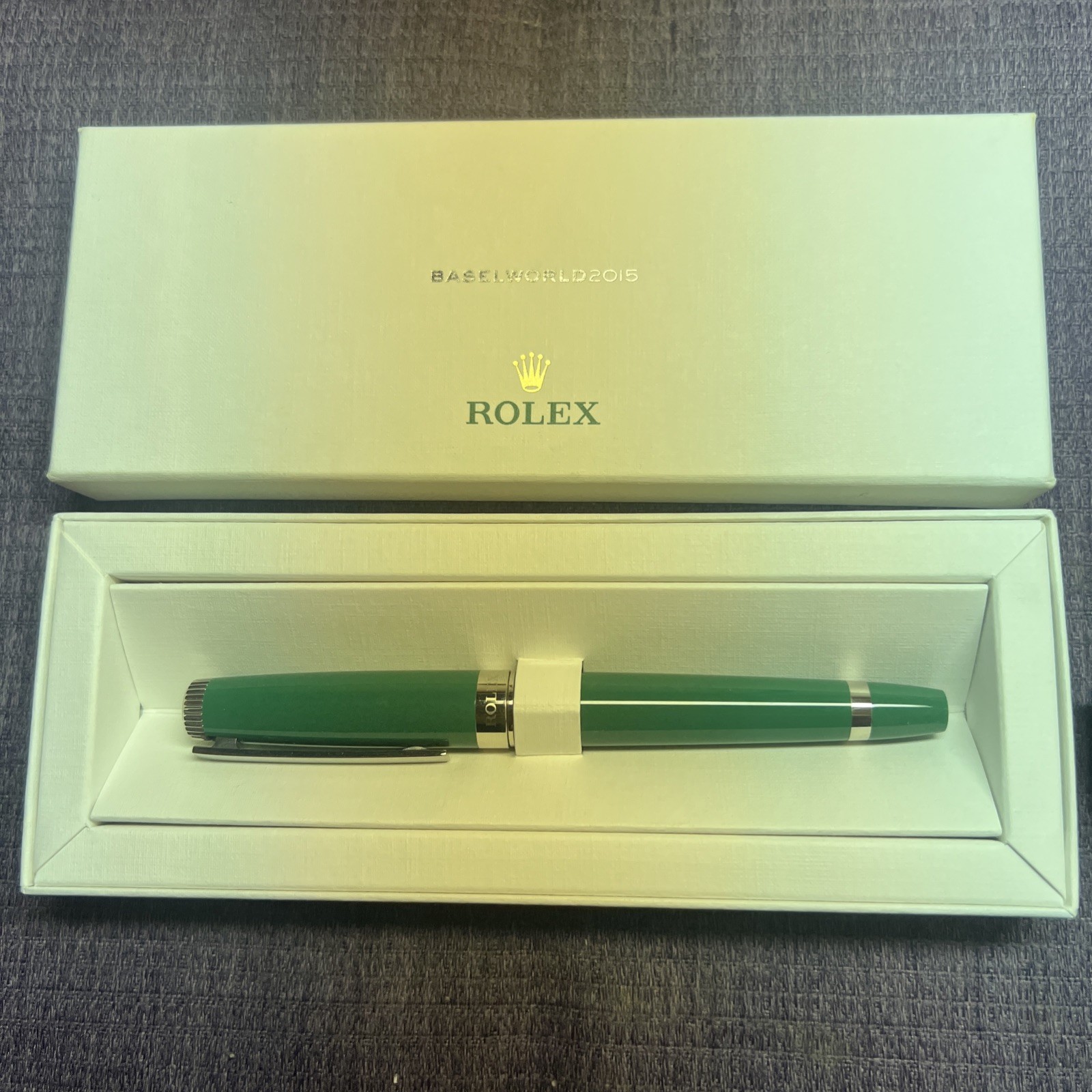 2015 Rolex Baselworld Gift;metal inner heavy Green ballpoint pen.Original Box‼️