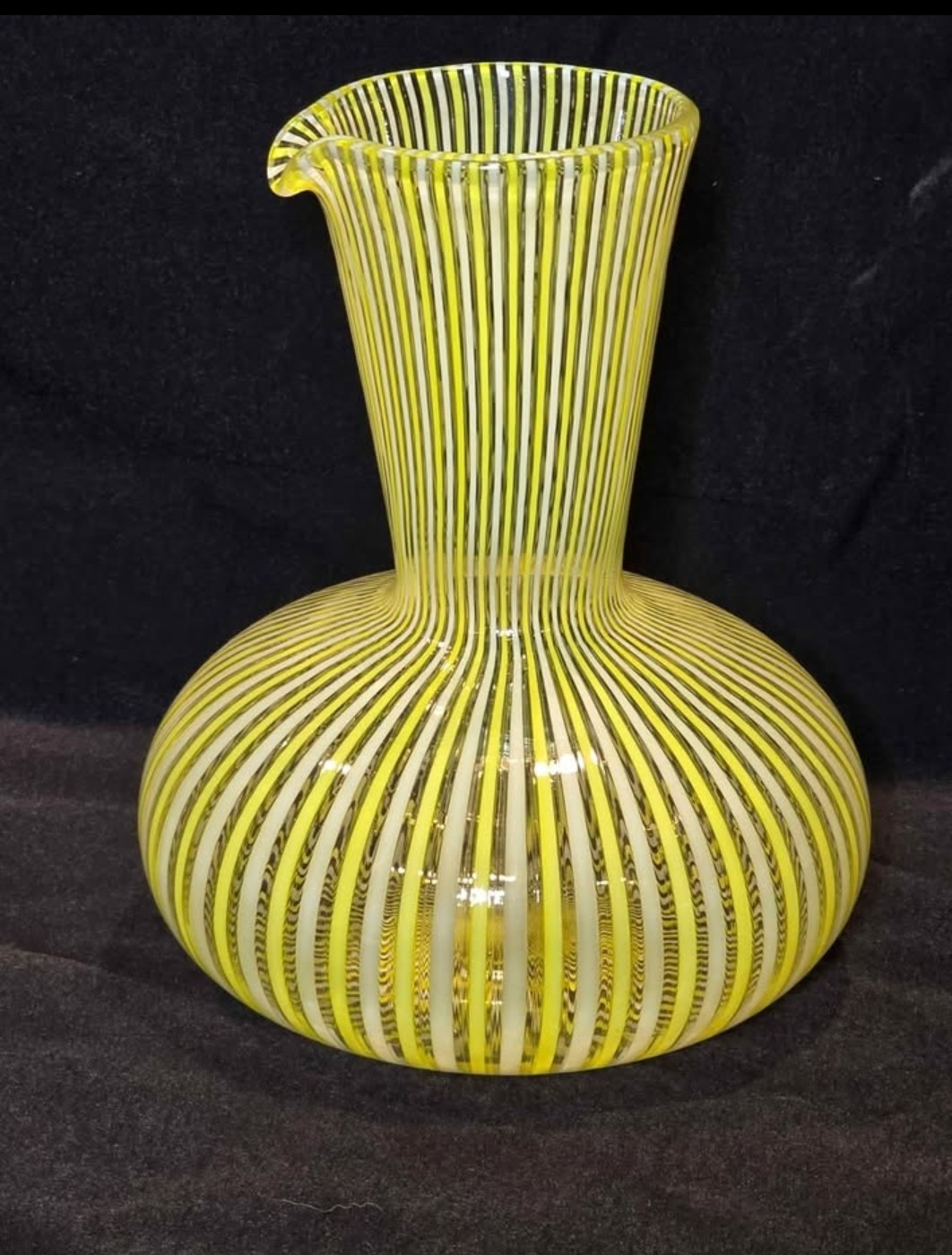 Venini Murano Glass Mezza Filigrana CArafe