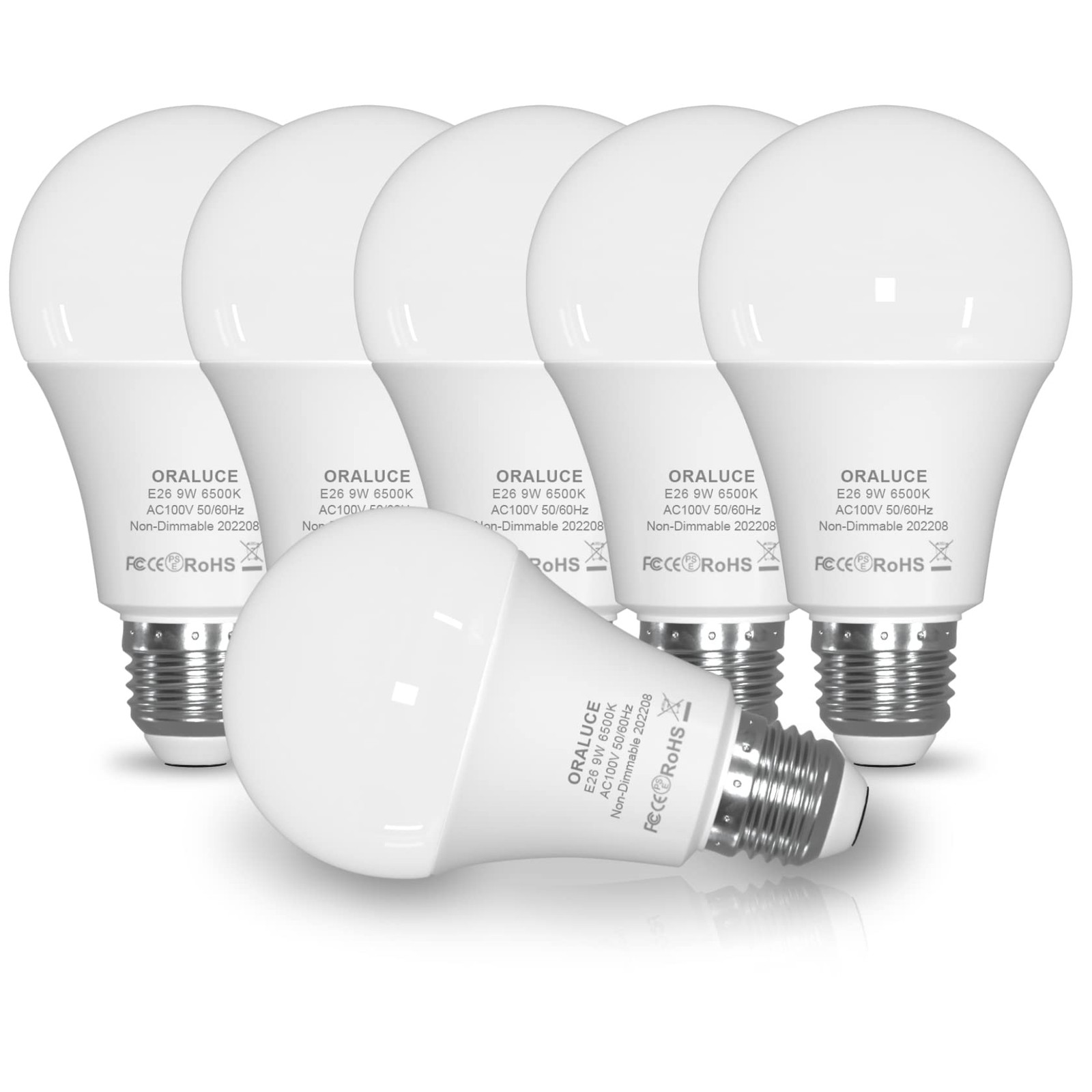 Oraluce Led Light Bulb, E26 Base, 60W Equivalent, 9W, 900Lm, 6500K Daylight Whi_