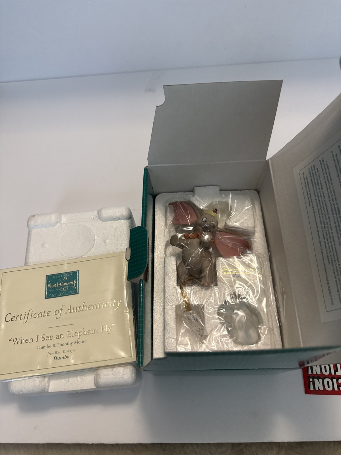 WDCC When I See an Elelphant Fly Dumbo and Timothy Mouse Ornament, Box, COA