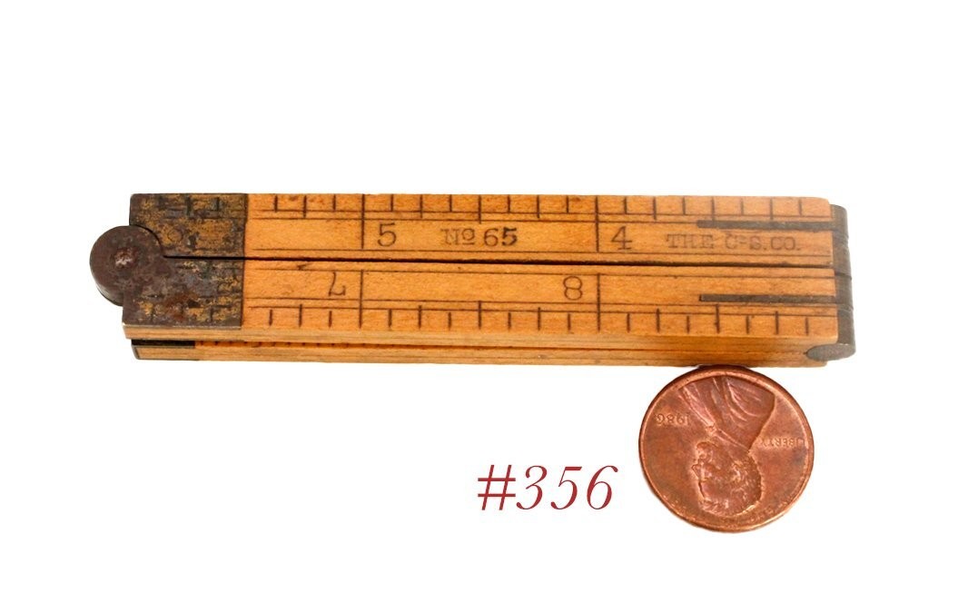 very clean CS and Co 65 boxwood brass 1 foot rule ruler tool