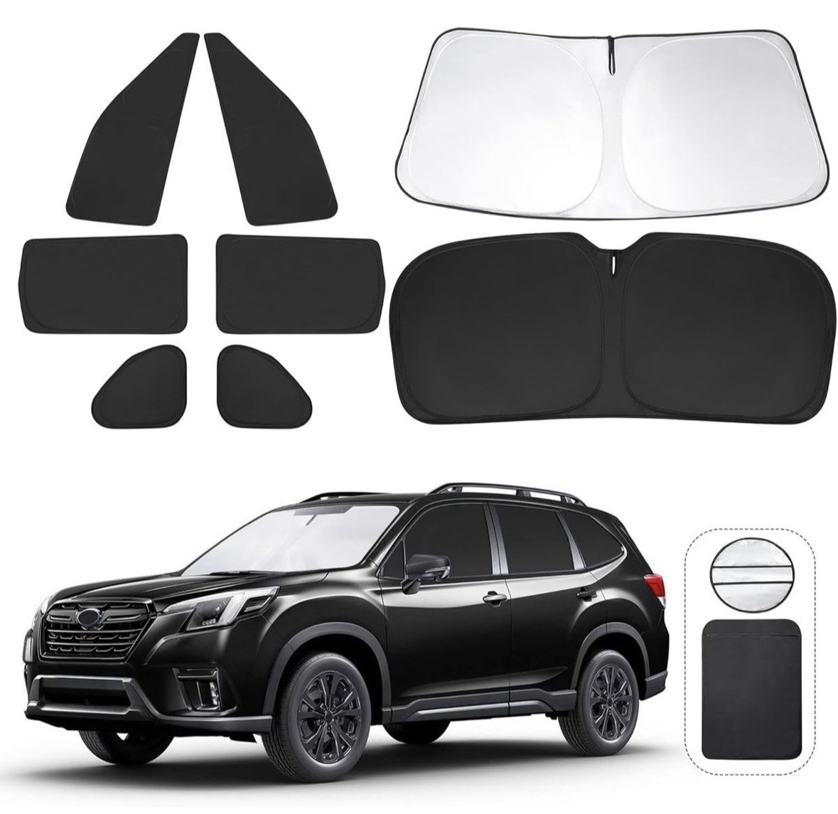 TINGLU Window Shades for Subaru Forester 2019-2024 Accessories Car Side Full ...