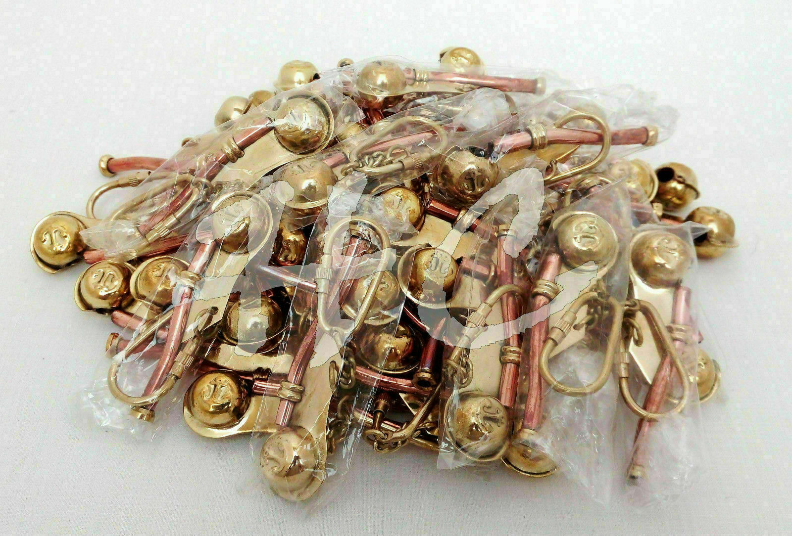 Lot of 20 Copper Brass Boatswain Pipe Key Chain~Nautical Marine Bosun Whistle