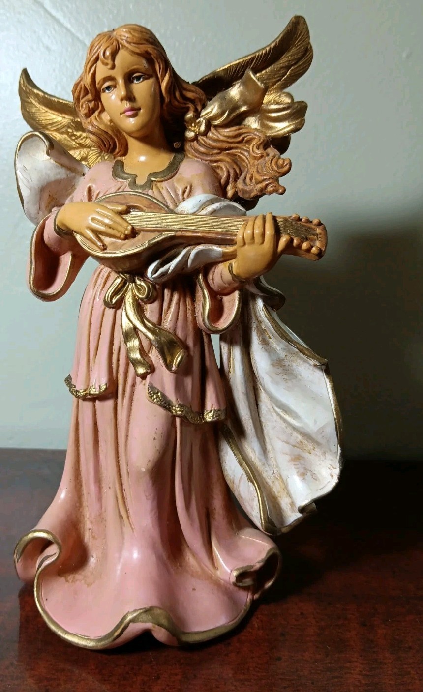 Vintage Euromarchi Angel Figurine/Made in Italy/Mandolin/Nativity/56298 3/8\