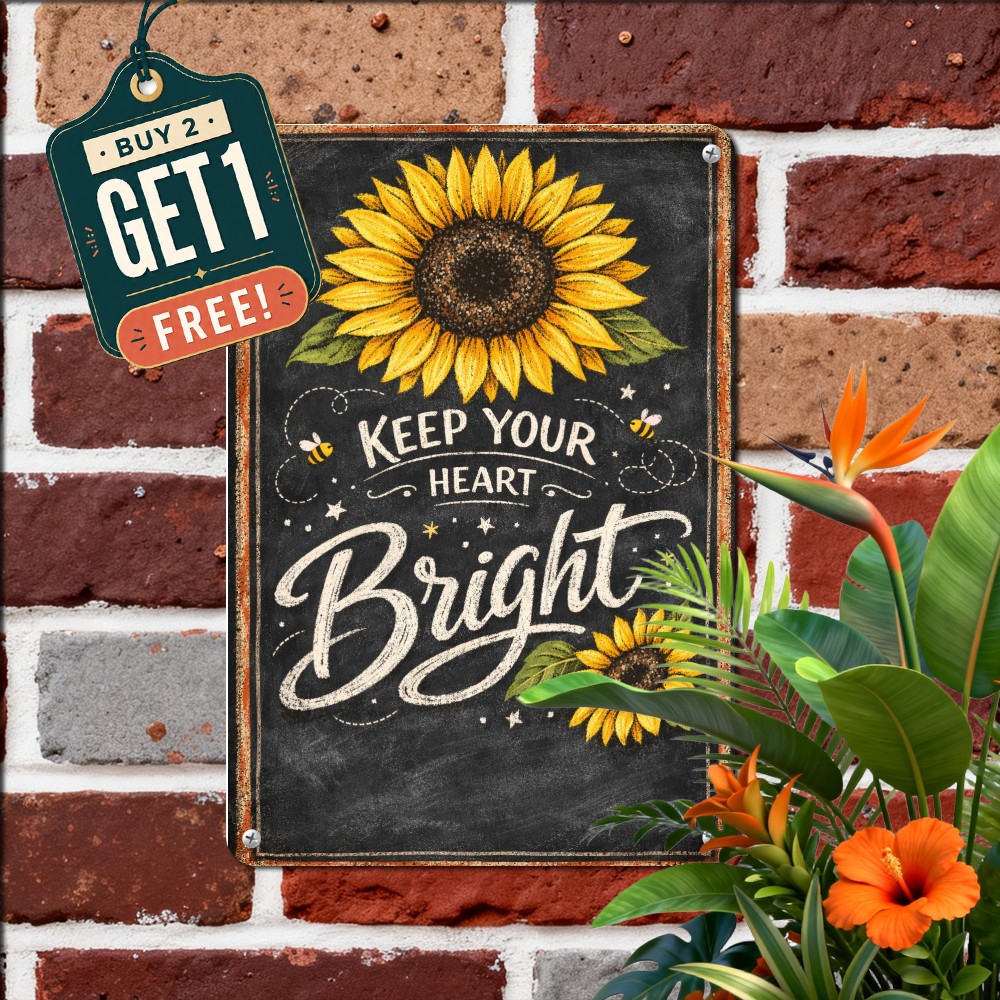 You Are My Sunshine Vintage Sunflower Retro Wall Art Tin Sign Plaque