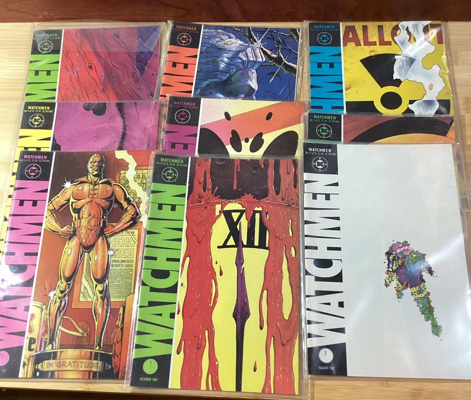 DC Watchmen Comic Lot 9 Issues 1-4 6-8 11 12 1st Print 1986 Alan Moore