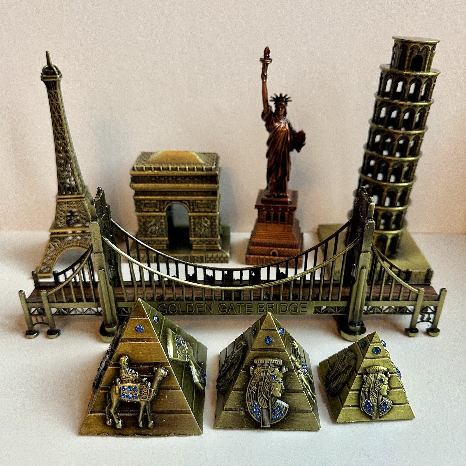 Metal Landmark Souvenir Figurines Lot of 8
