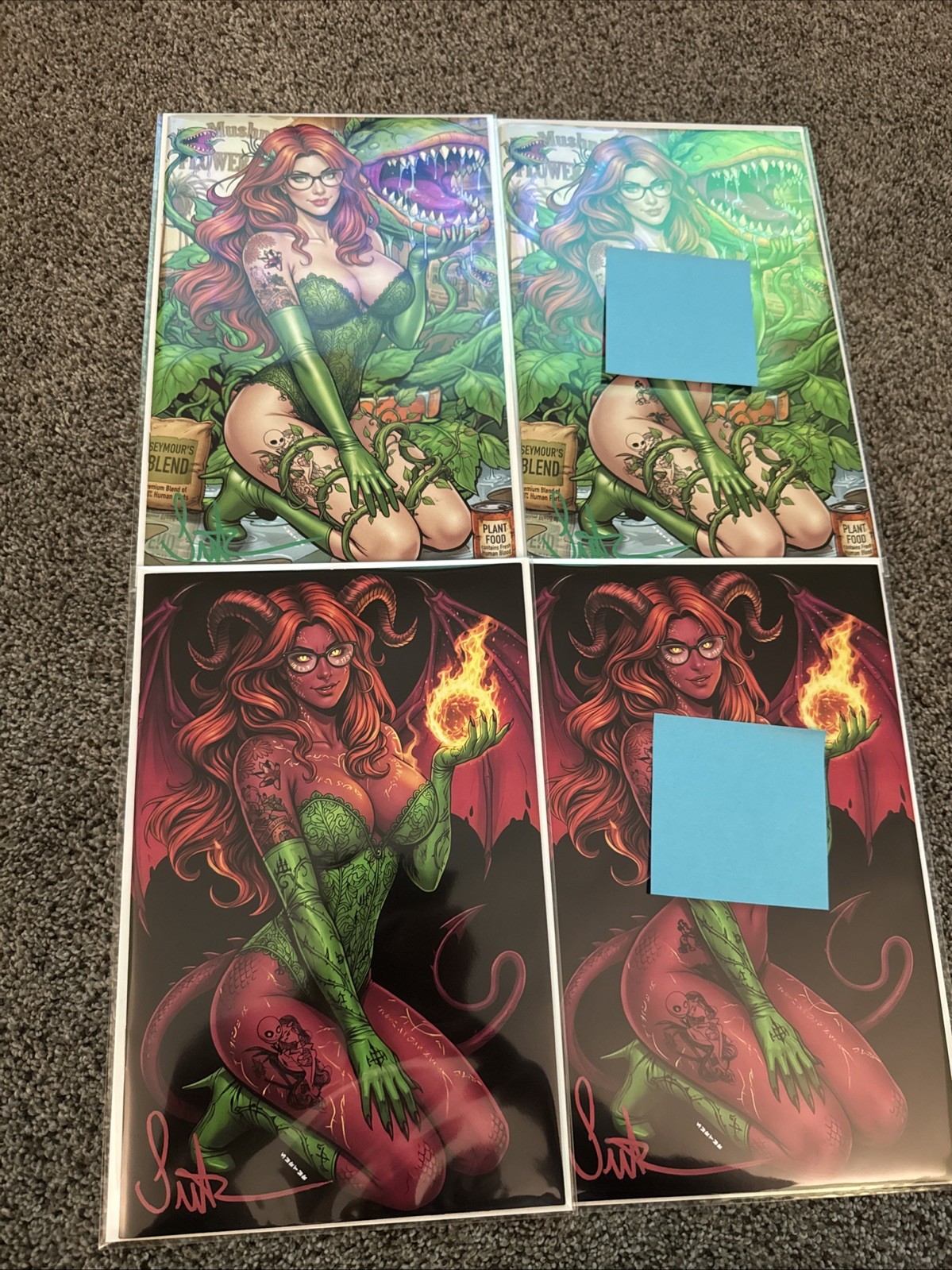 Poison Ivy Fright Weaver #1 Exclusive Set Of 4 Signed  by Surtur Naughty & Nice