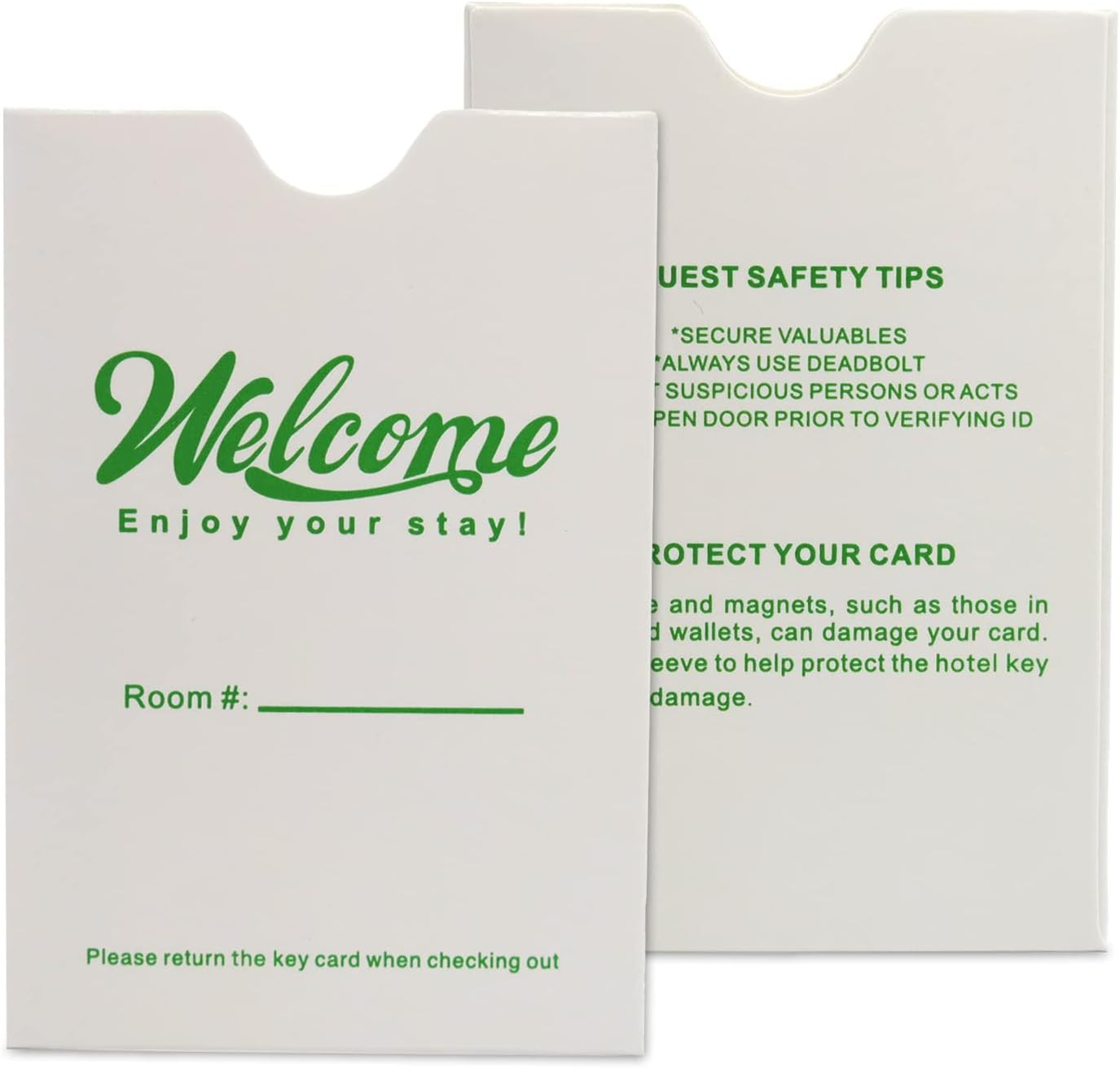 250Pack Hotel & Motel Key Cards Envelopes Welcome Enjoy Your Stay Magnetic