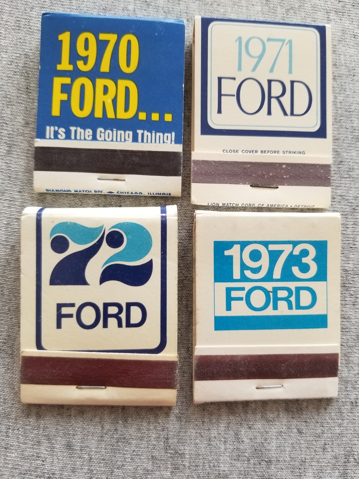4 Ford Matchbooks 1970-1973 Suburban Motors Sacramento California Vtg FS