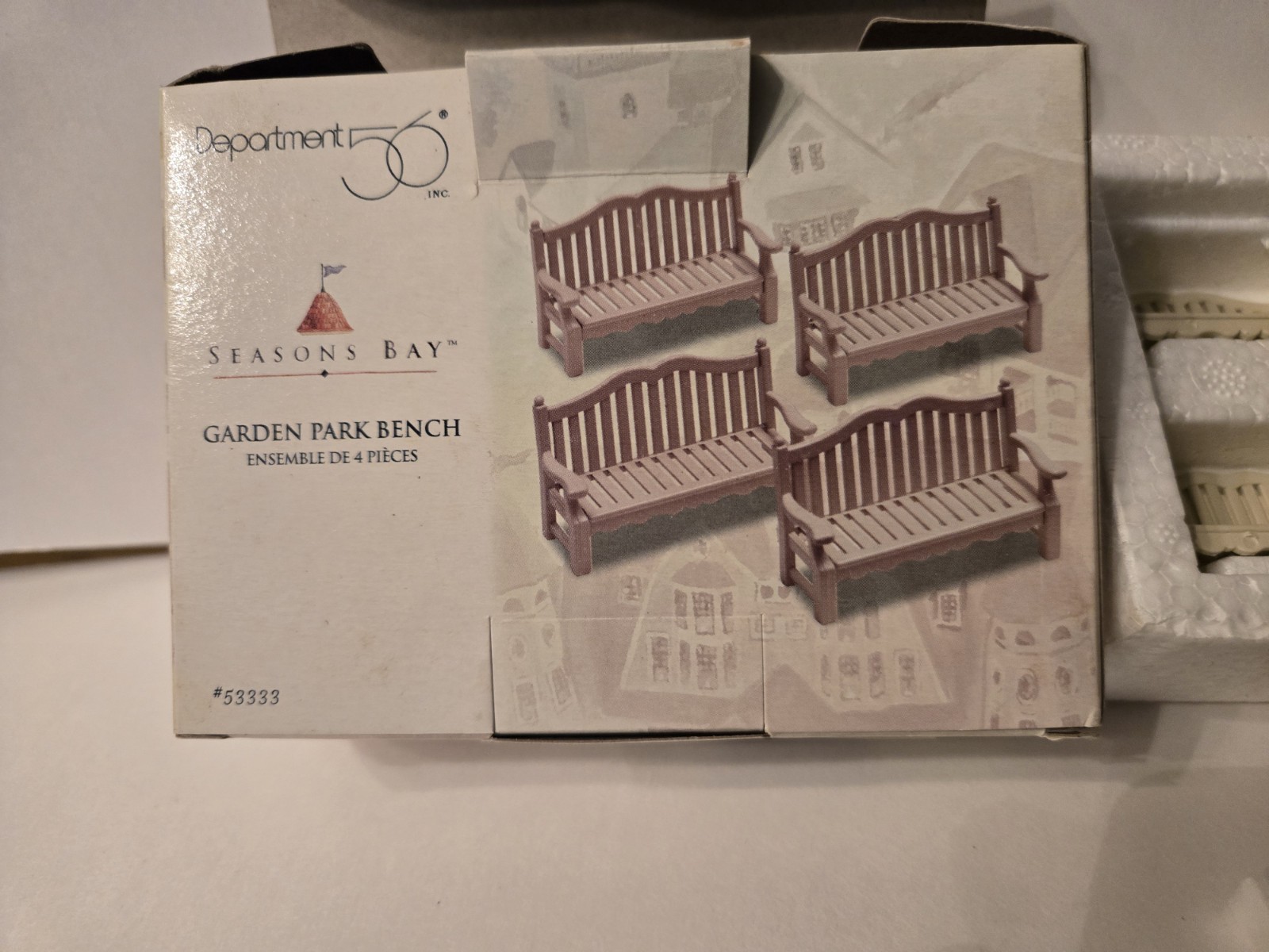 Department 56 Garden Park Bench Set of Four Seasons Bay Accessories #53333 NEW Department 56 Garden Park Bench Set of Four Seasons Bay Accessories #53333 NEW