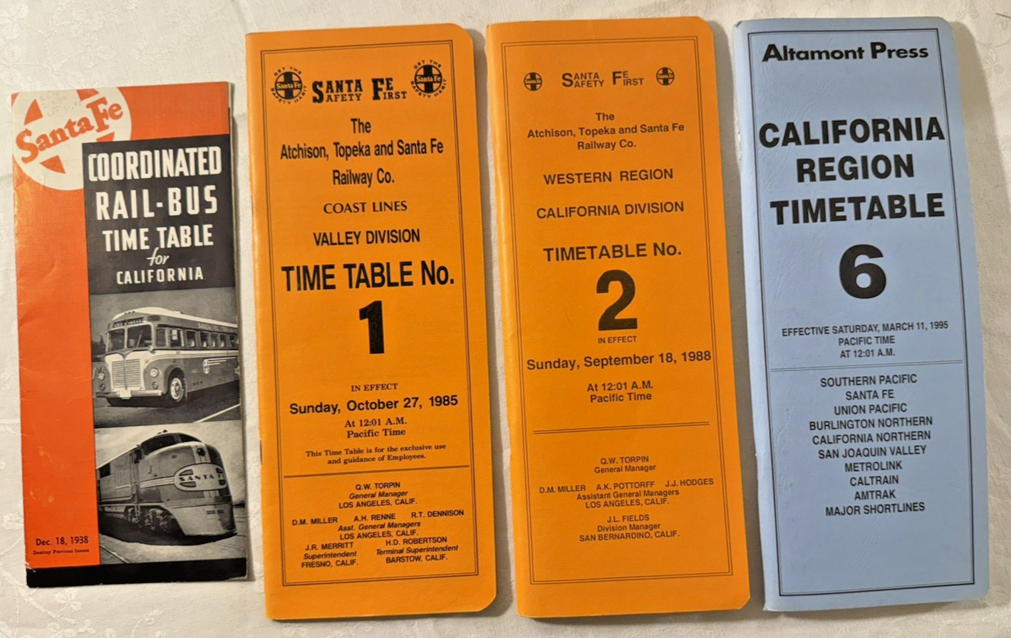 FOUR VINTAGE RAILROAD TIMETABLES LOT - 2