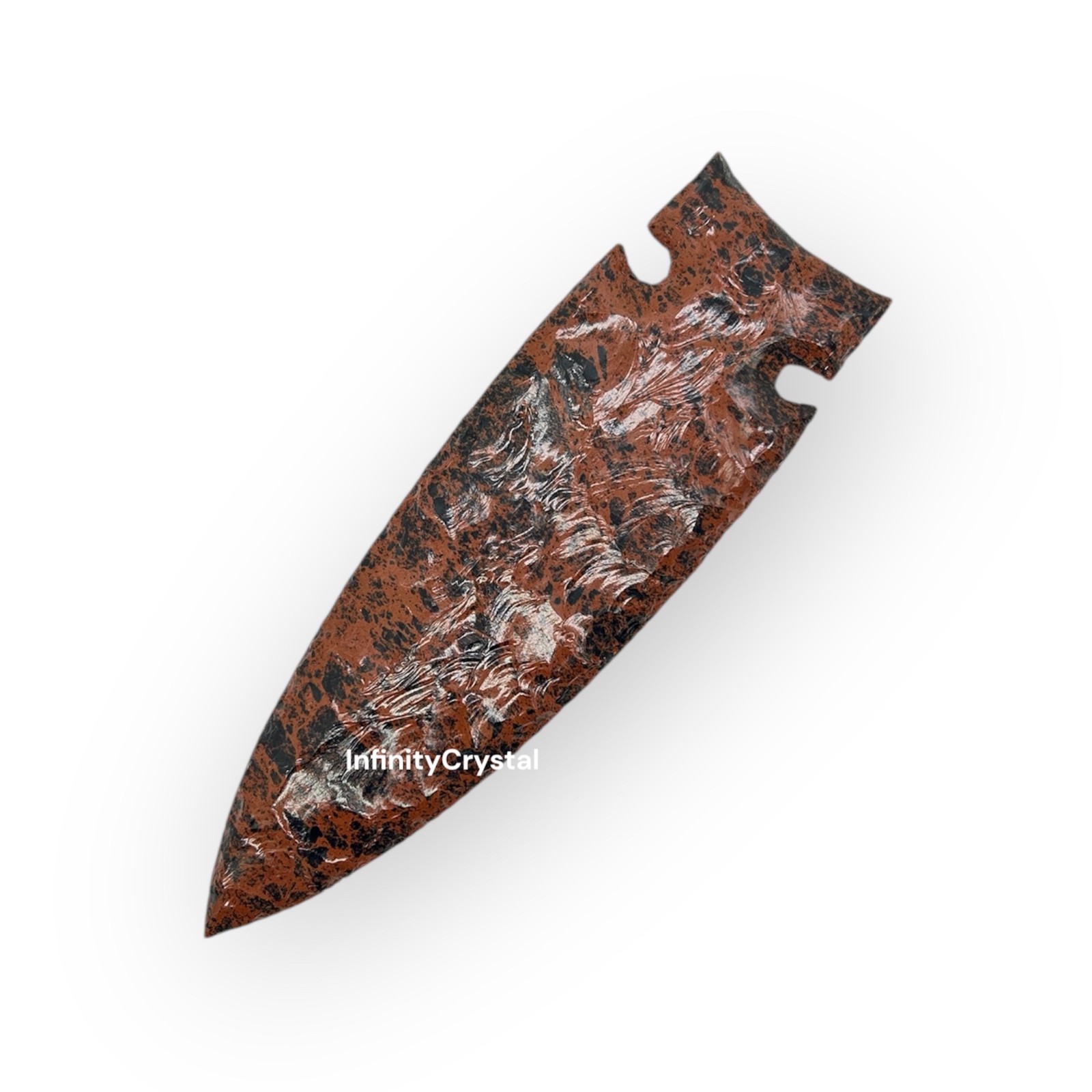 10” Mahogany Obsidian Spearhead | Handcrafted Flint Knapped Blade | Tribal Decor