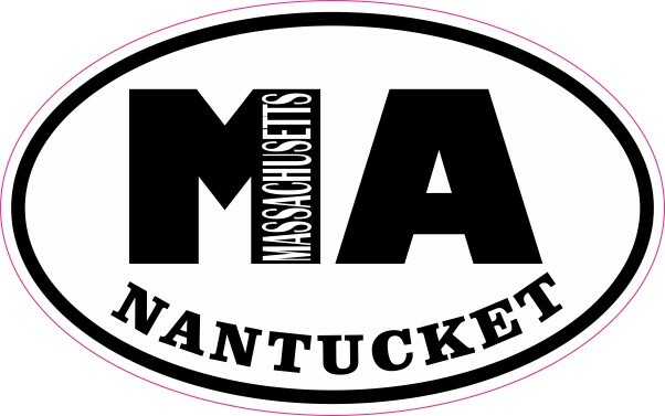 4 x 2.5 Oval MA Nantucket Massachusetts Sticker Car Truck Vehicle Bumper Decal