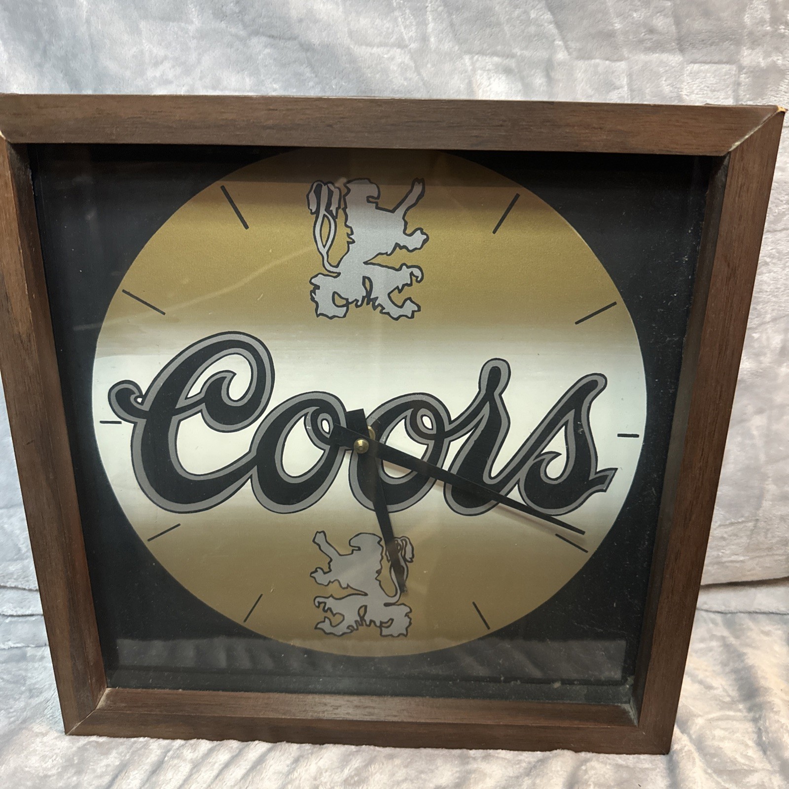 Vintage COORS Beer Square Framed Wall Clock