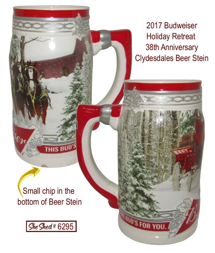 2017 Budweiser Holiday Retreat 38th Anniversary Clydesdale Beer Stein