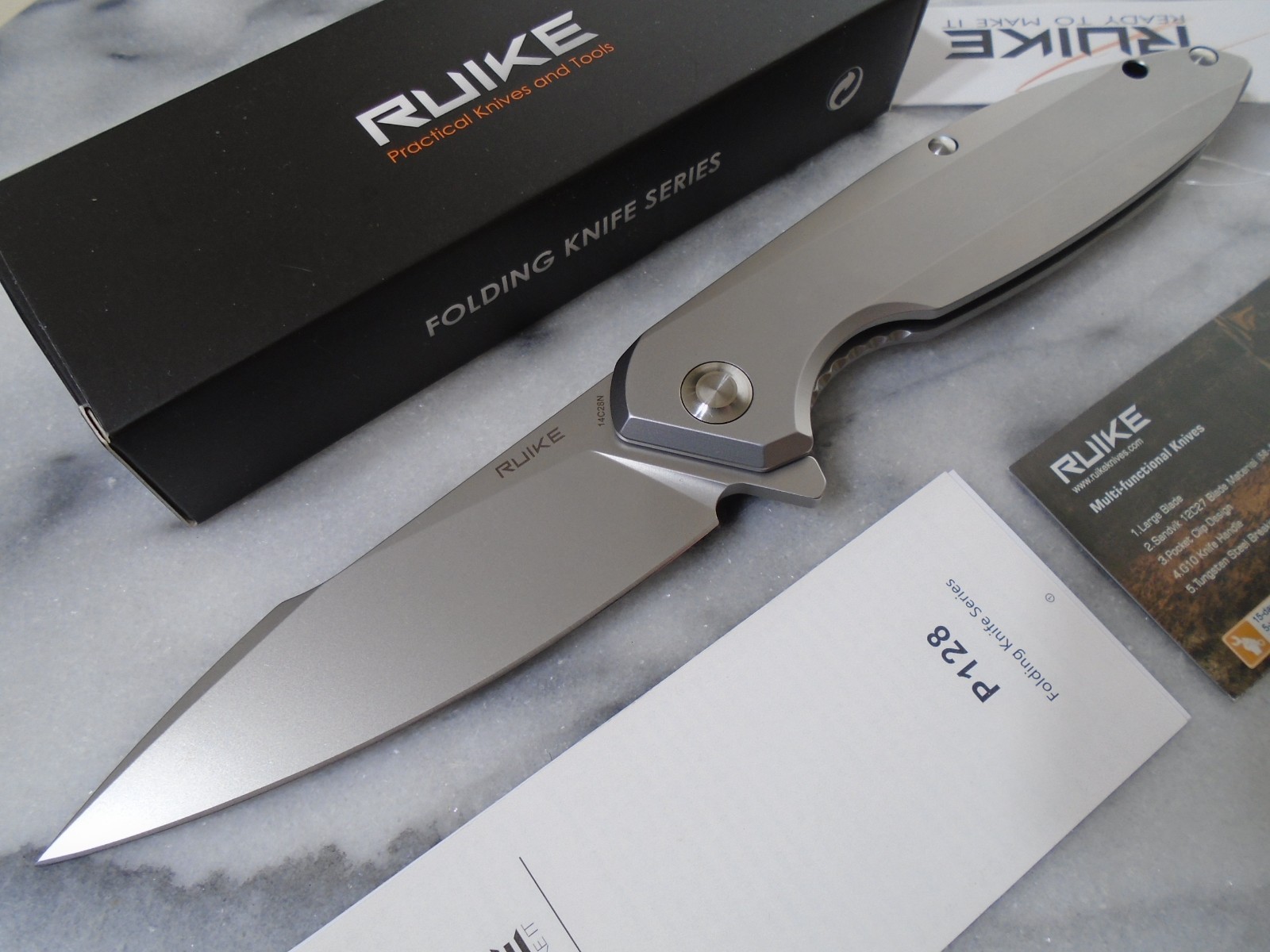 Ruike Ball Bearing Pivot Pocket Knife Framelock Folder 14C28N P128-SF 8.50\