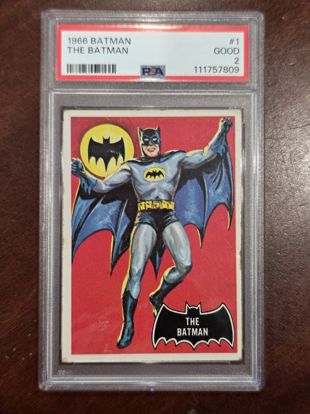 The Batman - 1966 Topps Batman Black Bat #1 PSA 2 The Batman - 1966 Topps Batman Black Bat #1 PSA 2