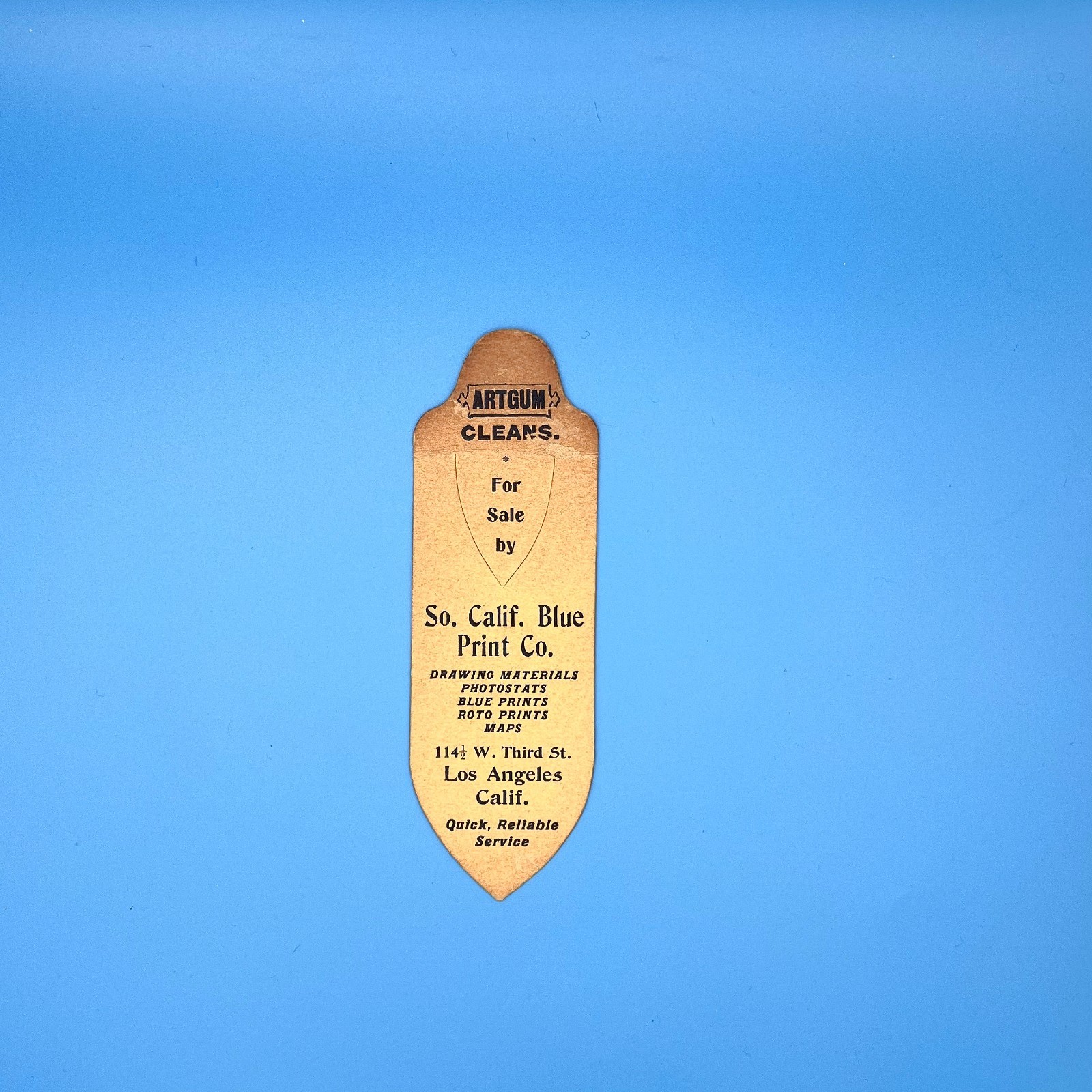 Vintage Artgum Advertising Bookmark So Calif Blue Print Co Los Angeles