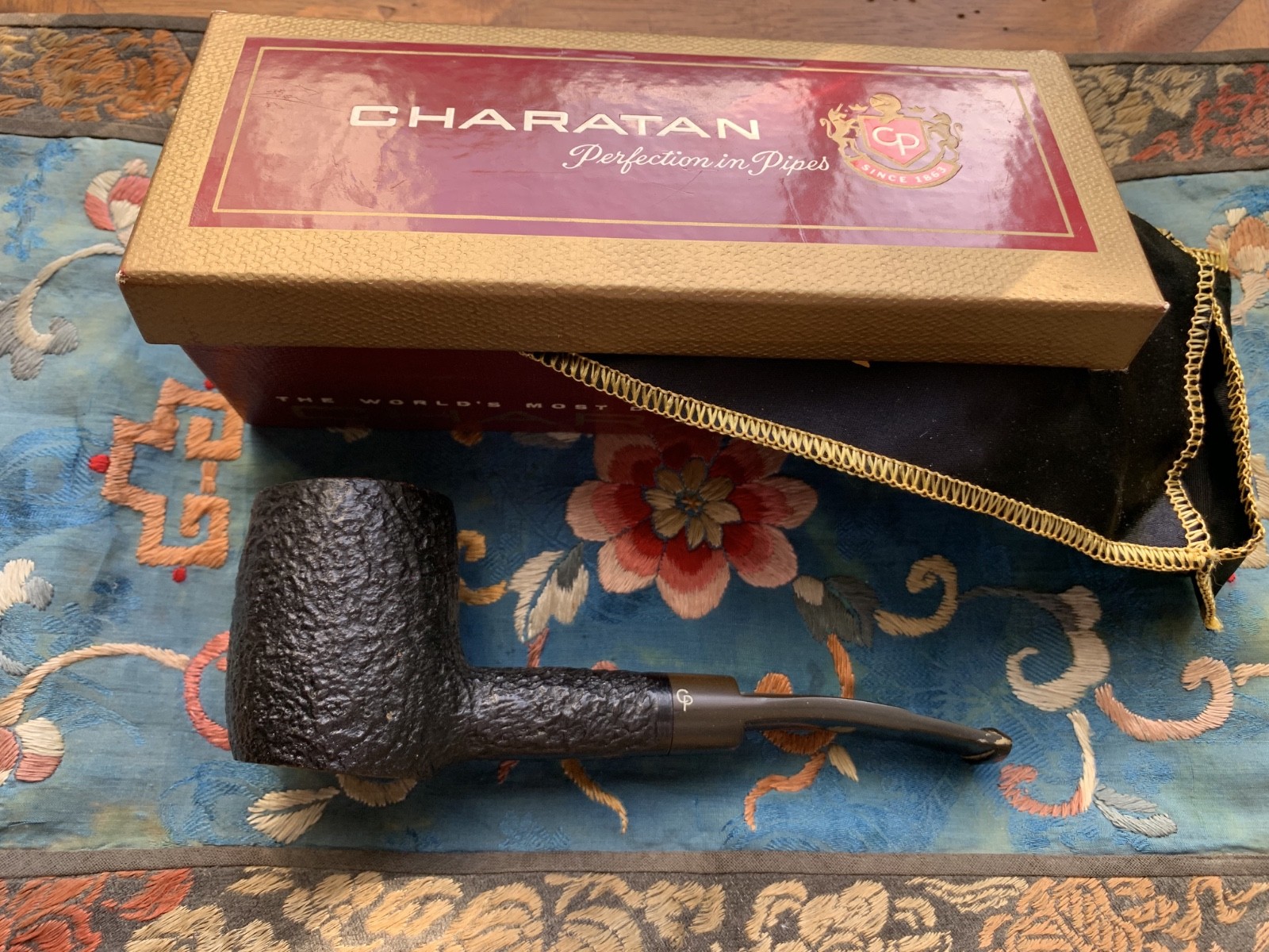 vintage CHARATAN\'S MAKE 484DC tobacco Pipe England sandblasted Briar vintage CHARATAN\'S MAKE 484DC tobacco Pipe England sandblasted Briar