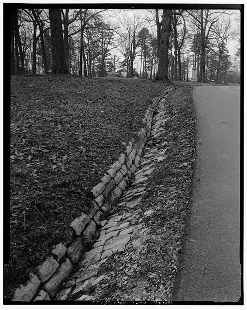 Fort Oglethorpe GA Chickamauga National Military Park 1930s Cobble Gutter Road