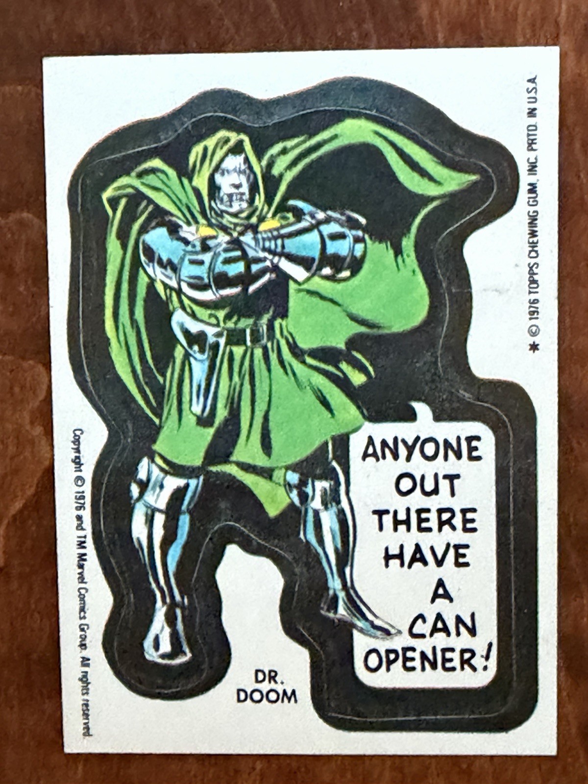Vtg 1976 Topps Marvel Super-Heroes Sticker  Dr. Doom - Excellent Clean Cond.