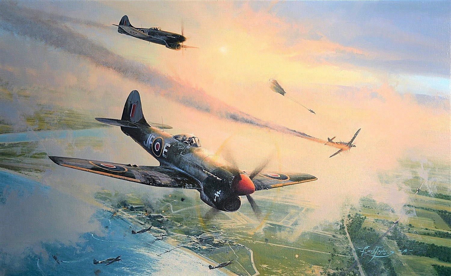 The Final Show by Robert Taylor art print signed by WW2 Hawker Tempest pilots