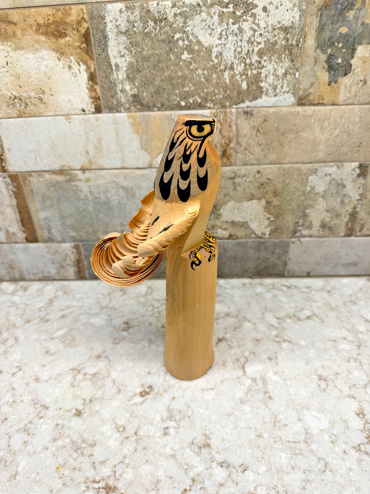 Otakapoppo Sasano Ittobori Wood Carving Hawk 9.75\ Otakapoppo Sasano Ittobori Wood Carving Hawk 9.75\