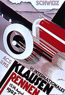 🚗 VI. Internationales Klausen Rennen Poster - 1927 Vintage Style - 24x32”