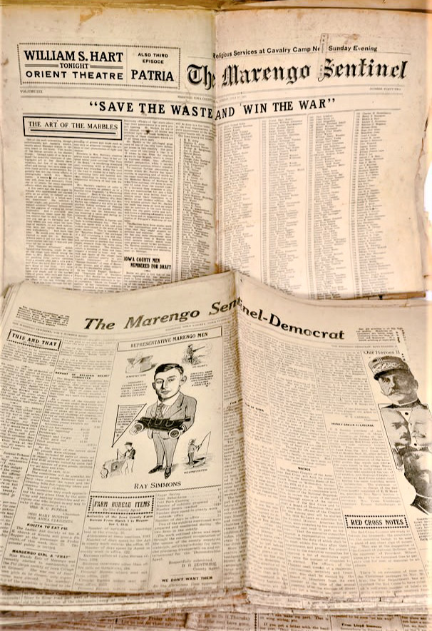 Vintage WW1 Newspapers Iowa Spanish Flu Versailles Treaty Prohibition Suffrage