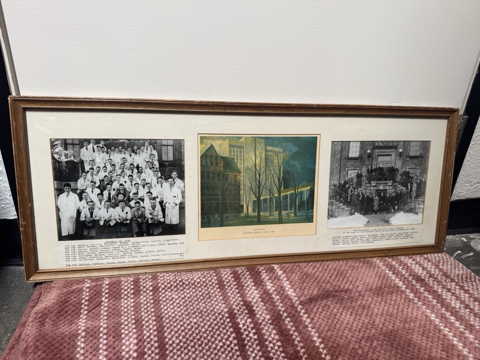 Vintage Dalhousie Medical School Framed Display 1936 1939 Class Photos Art RARE