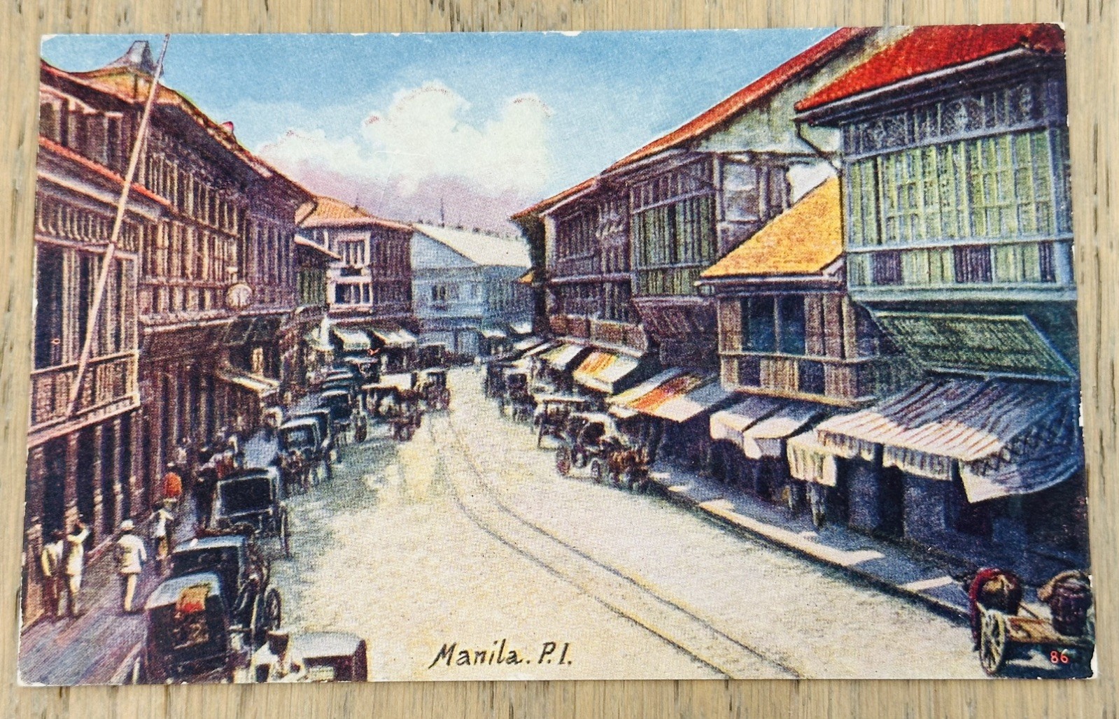 Escolta Street Manila Philippine Islands c1915 Antique VTG UNPOSTED Postcard