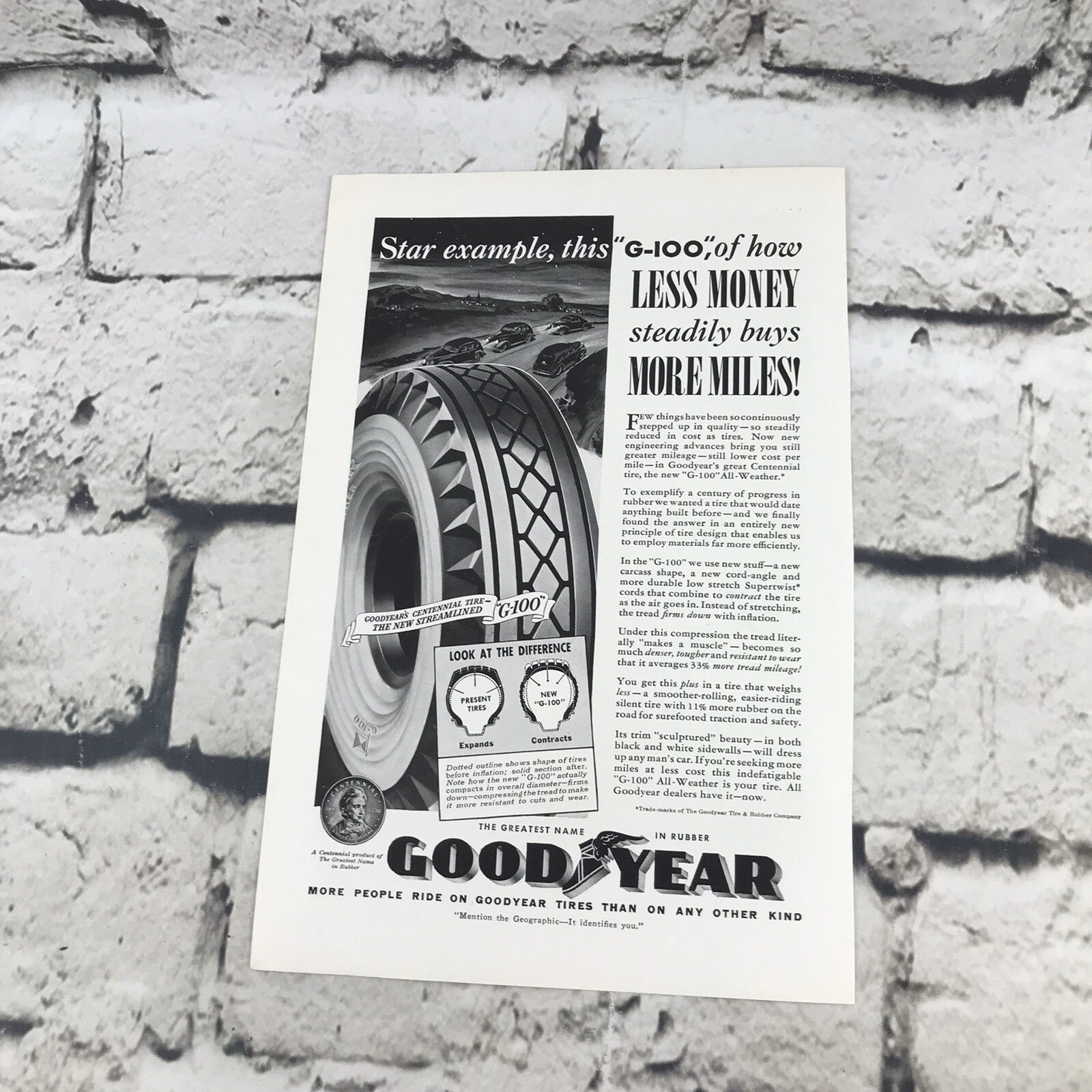 Vtg 1939 Print Ad Goodyear Tires Advertising Art