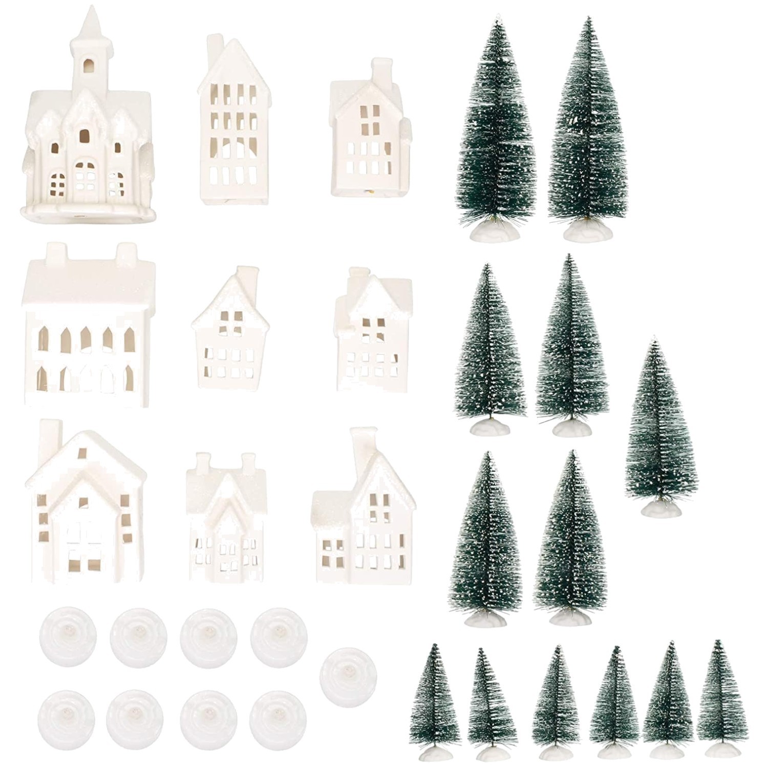 White Porcelain Christmas Village Collection
