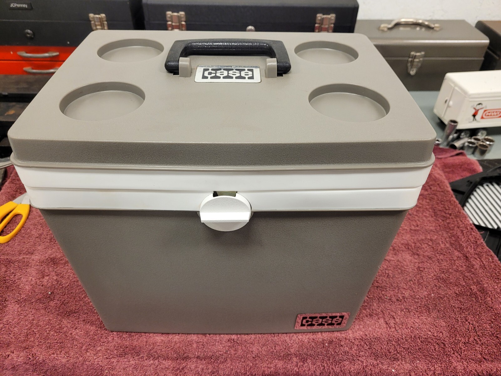 Vintage J.I. Case Tractor, Cooler Chest, Genuine Promotional Item 1970- Early80s