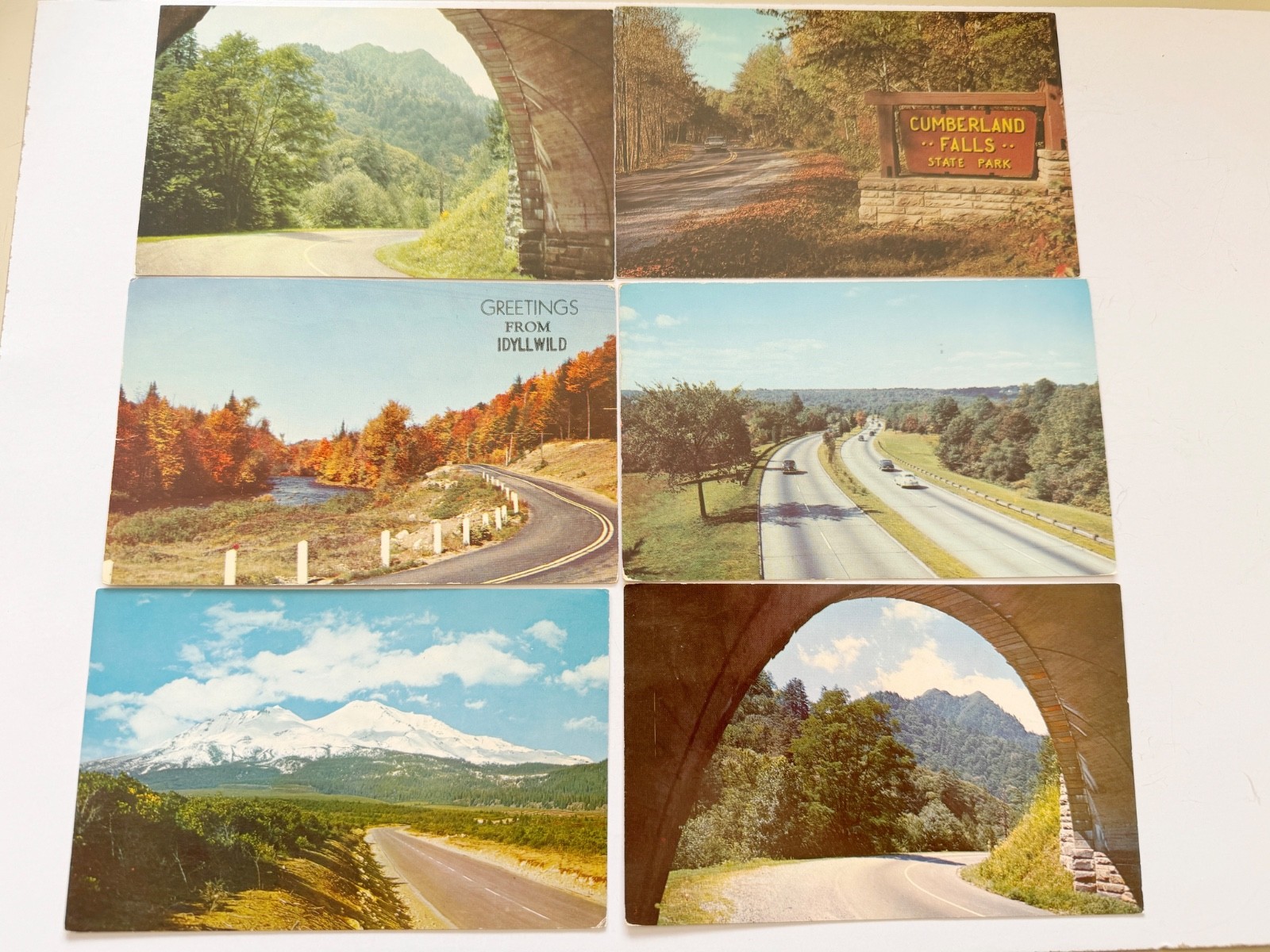 Lot of 6 Vintage Chrome Postcards Scenic Highways Smoky Mountains Cumberland